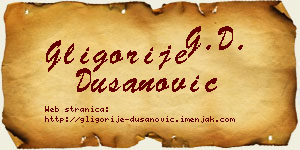 Gligorije Dušanović vizit kartica